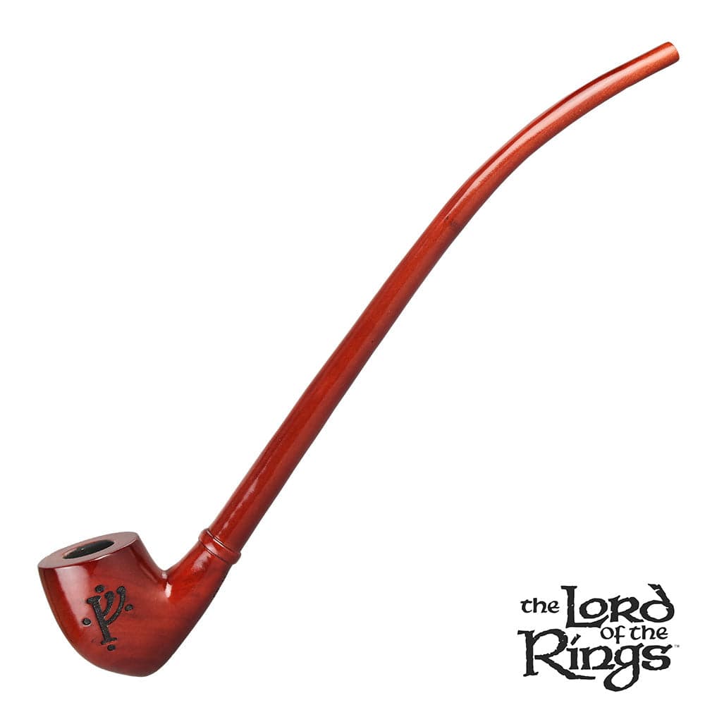 A side view of the 12.5" Pulsar Shire Pipes GANDALF Smoking Pipe, showing its curved design and smooth finish.