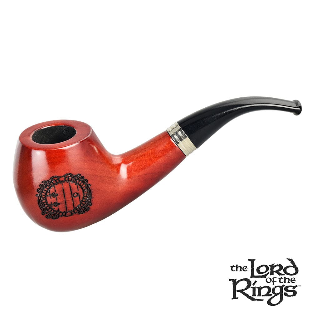 A side view of the Pulsar Shire Pipes HOBBITON Smoking Pipe, featuring a classic curved shape and dark brown finish.