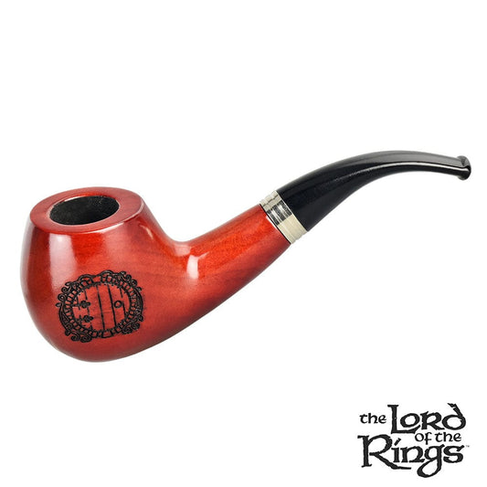 A side view of the Pulsar Shire Pipes HOBBITON Smoking Pipe, featuring a classic curved shape and dark brown finish.