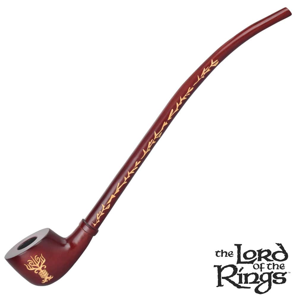 The Pulsar Shire Pipes RIVENDELL Smoking Pipe—a brown, curved pipe—is pictured from a slightly angled, front-facing perspective.