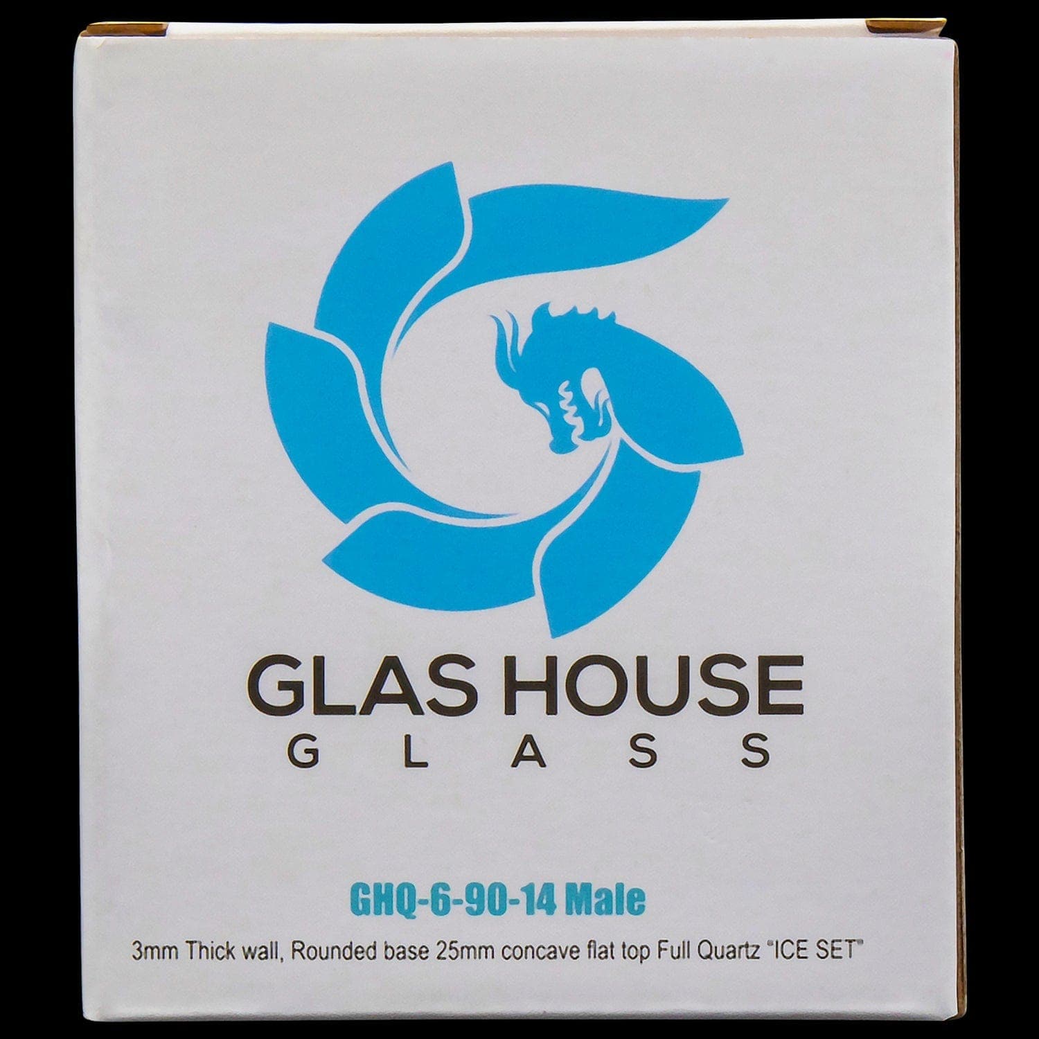 Front view of the Glasshouse "Ice Set" Rounded Base 25m Concave Flattop Full Quartz Kit, displaying a clean, circular design.