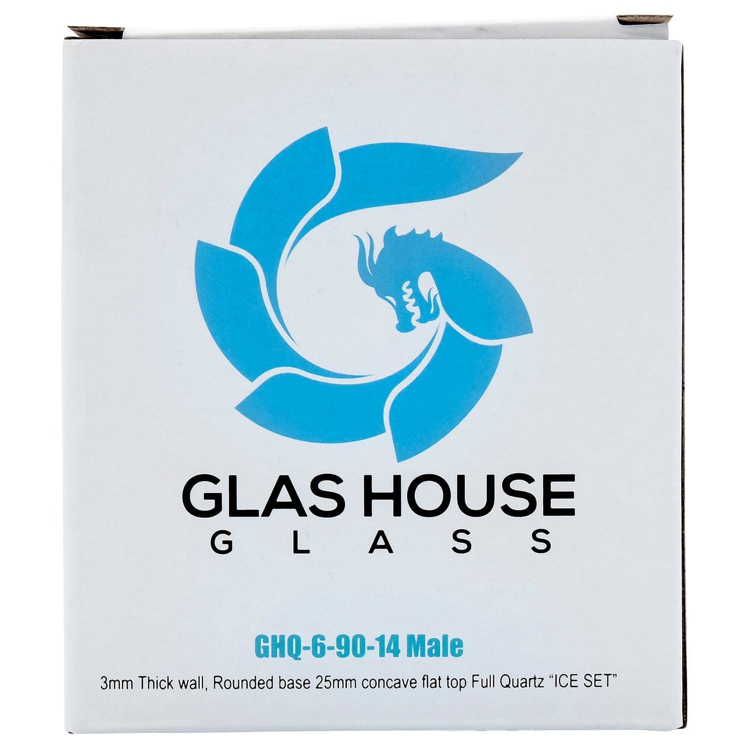 Front view of the Glasshouse "Ice Set" rounded base, showcasing the full quartz kit with a concave flattop design.