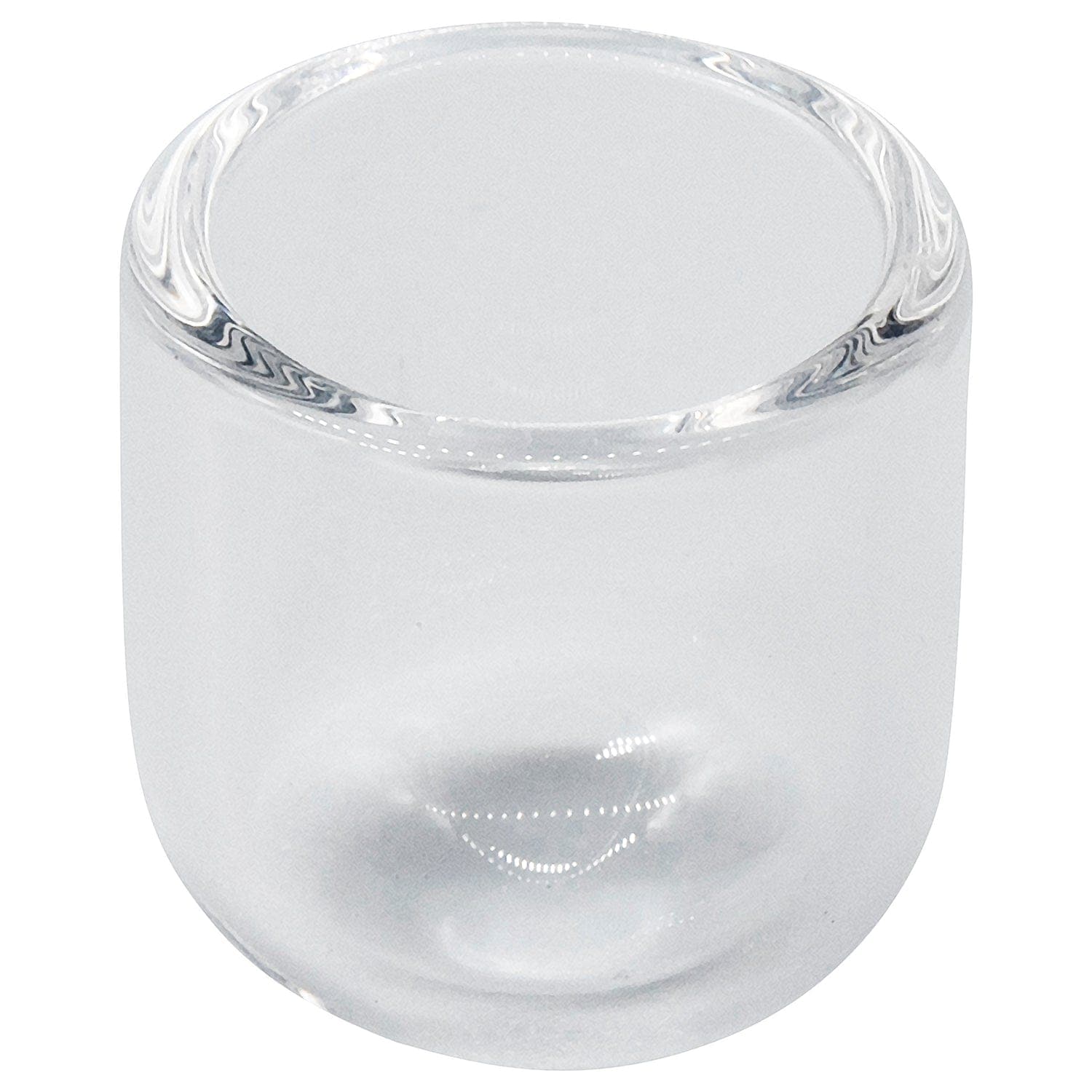 Front view of the Glasshouse "Ice Set" Rounded Base Quartz Kit, showing a clear, concave flattop design.