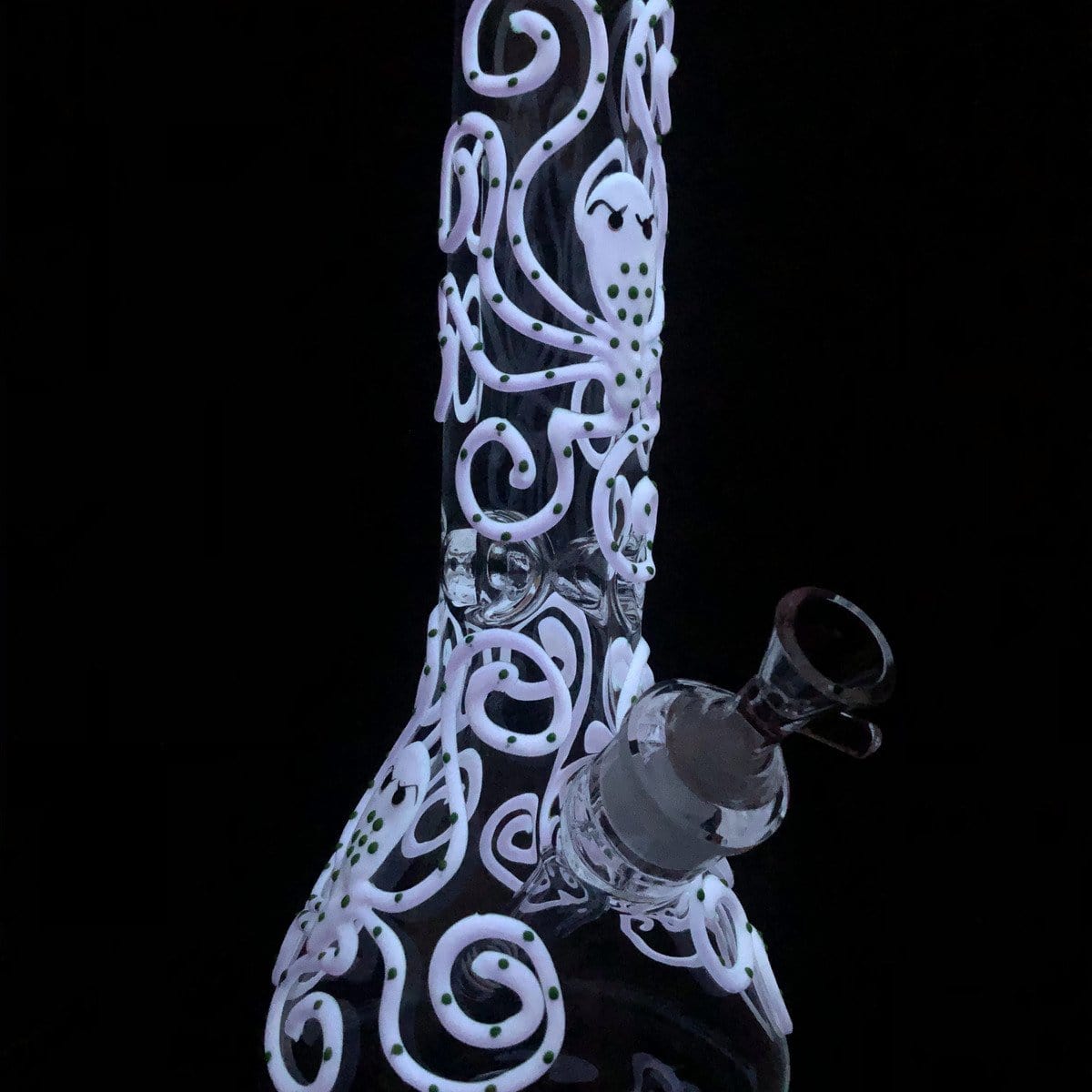 Benext Generation Glass Glow In The Dark Painted Octopus Beaker