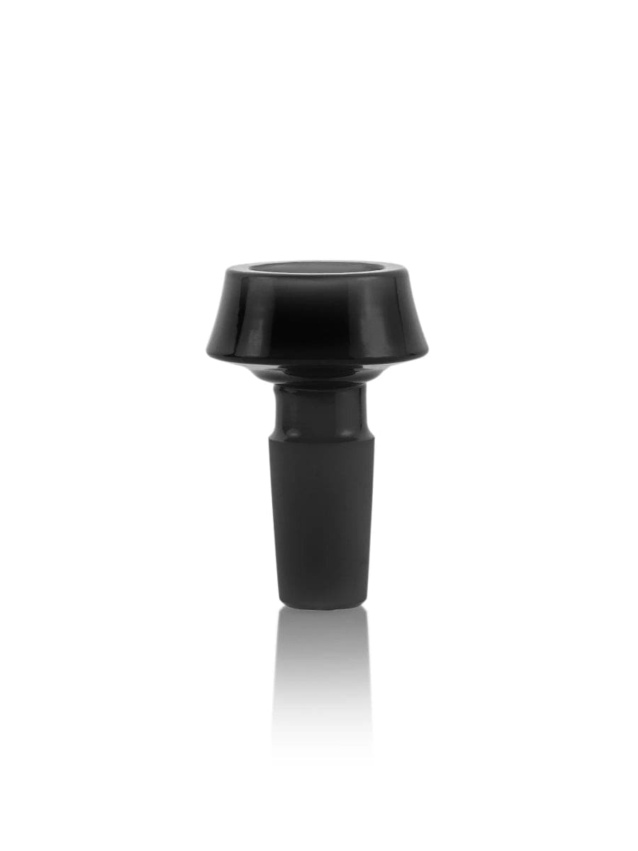 A studio shot of the GRAV® 14mm Caldera Bowl, displaying its dark glass construction and rounded shape against a plain white background.