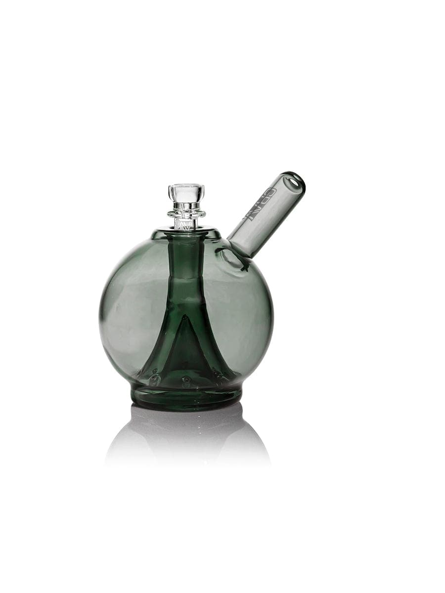 A studio shot of the GRAV® Globe Bubbler, displaying its rounded glass form and clean silhouette against a neutral background.