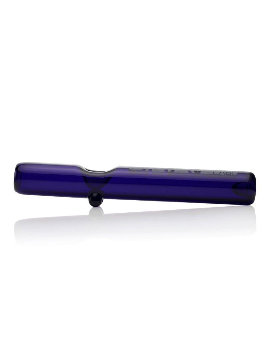 A side view of the GRAV® Classic Steamroller, showcasing its clear glass construction and simple, cylindrical shape.