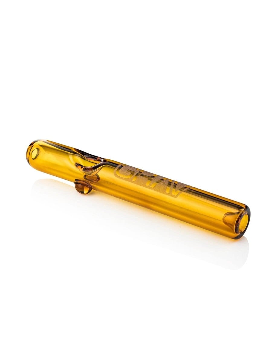 A three-quarter view of the GRAV® Classic Steamroller in transparent glass, angled against a bright white background.