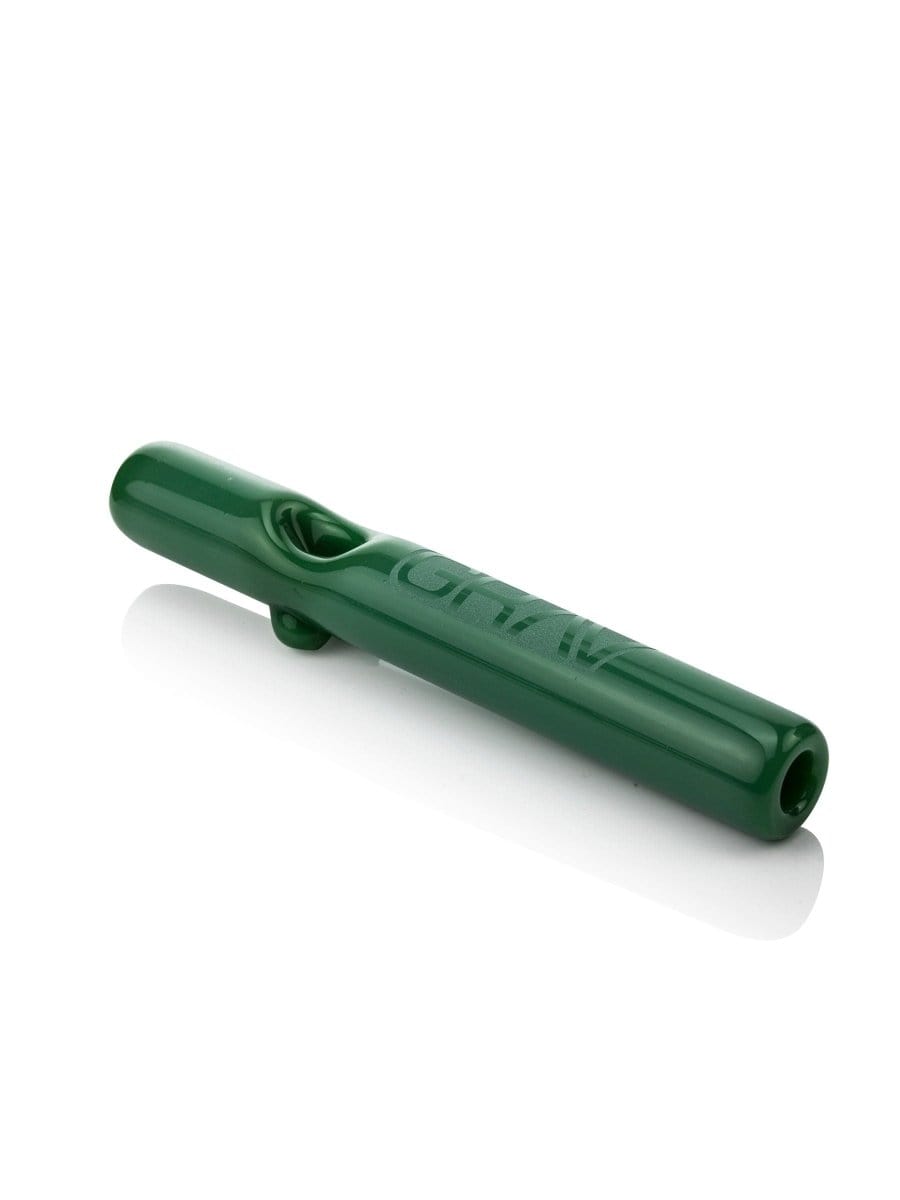 A side view of the GRAV® Classic Steamroller, showing the clear glass pipe angled against a neutral background.