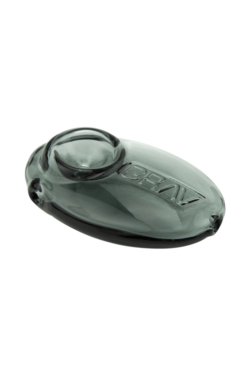 A studio shot of the Grav Labs Pebble Spoon, showcasing its smooth, rounded form and glossy finish.