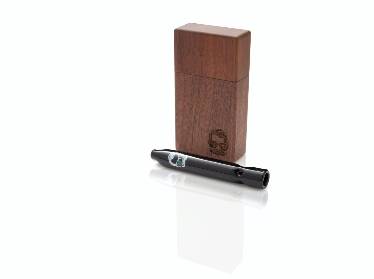 A studio shot of the Franklin Dugout with One Hitter, displaying its polished wooden exterior in a straightforward, angled view.