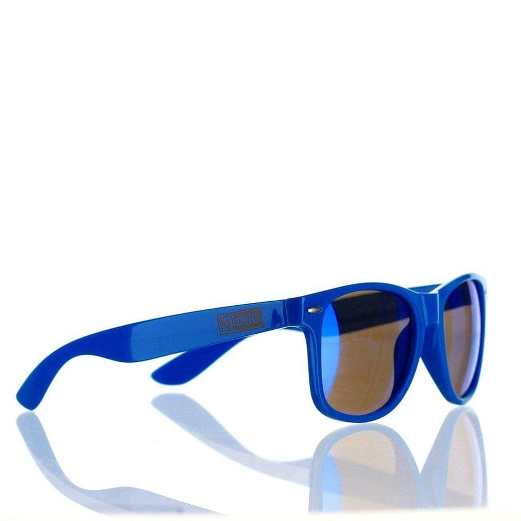A sleek, side view of the Daily High Club x Smoker Shades Sunglasses, reflecting light on a dark surface.
