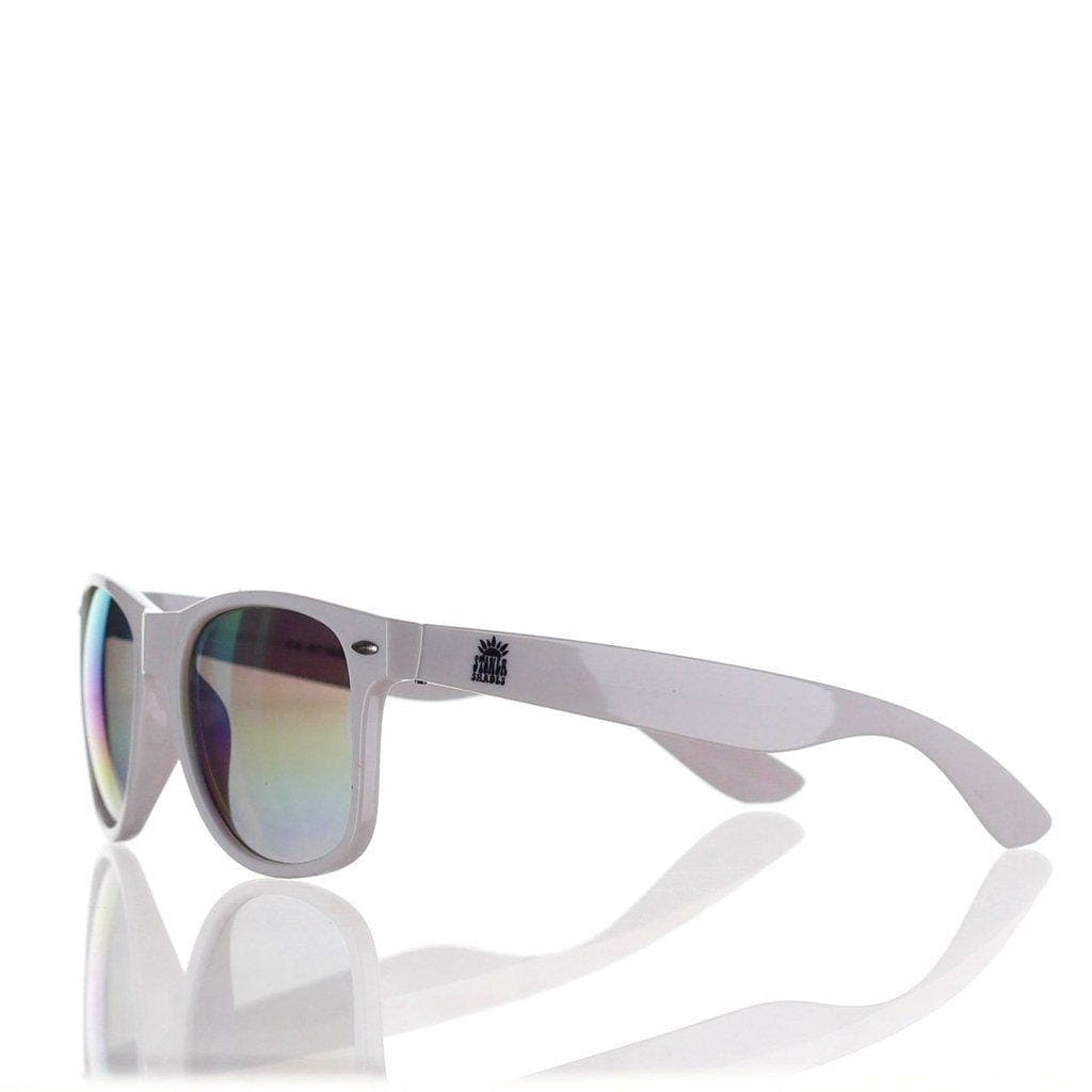 A sleek, angled studio shot of the Daily High Club x Smoker Shades Sunglasses, reflecting a clean, modern aesthetic.