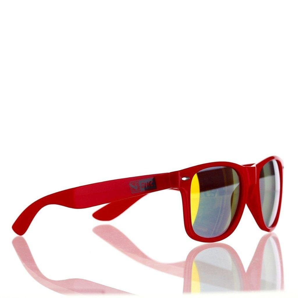 A sleek, angled view of the Daily High Club x Smoker Shades Sunglasses, reflecting light on a glossy surface.