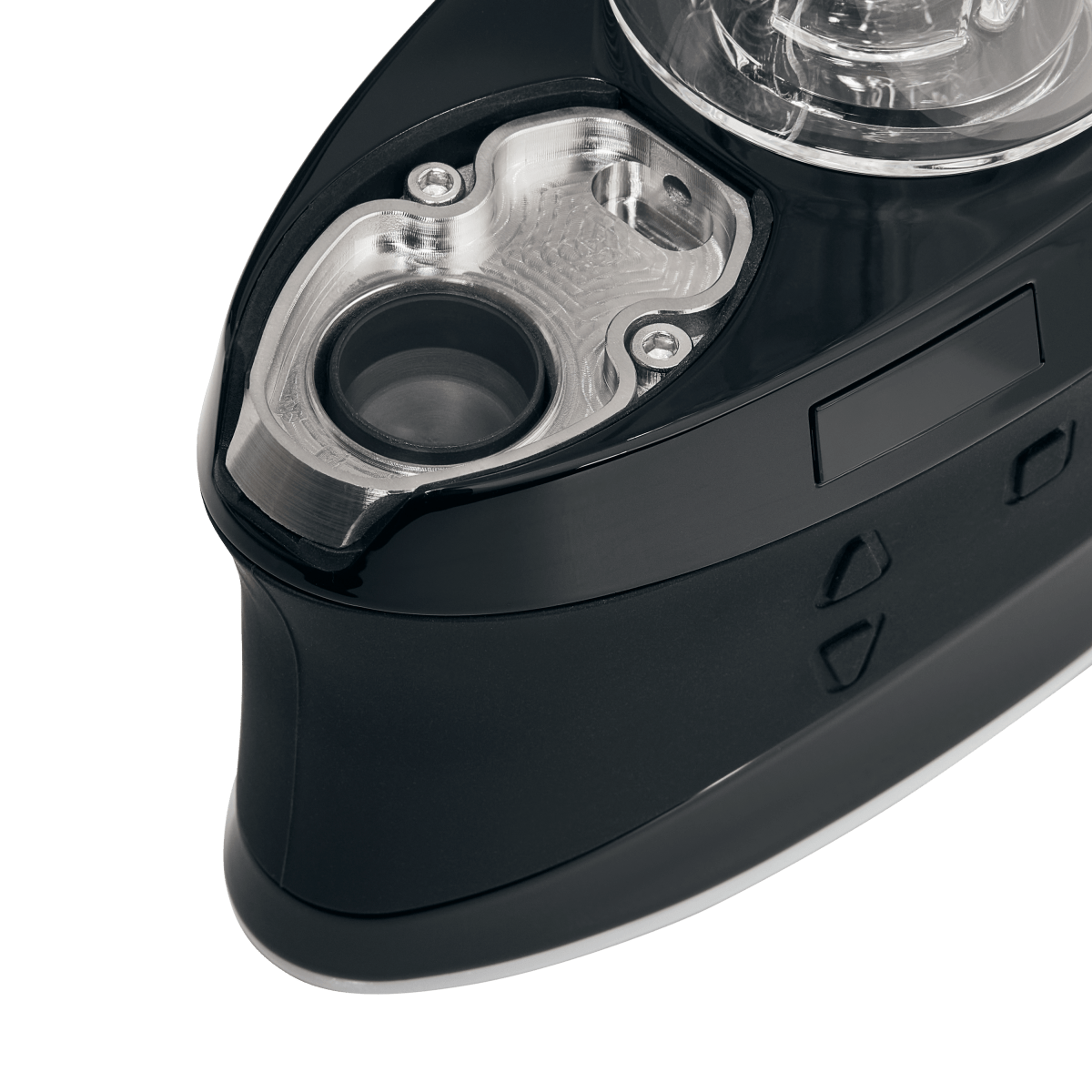 Close-up of the Silicone Carbide Insert, displaying a dark, cylindrical shape with a recessed circular opening.