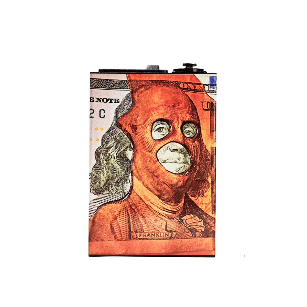 Close-up of the Micro E-Nail Controller Only, showing a portrait of Benjamin Franklin on currency integrated into its design.