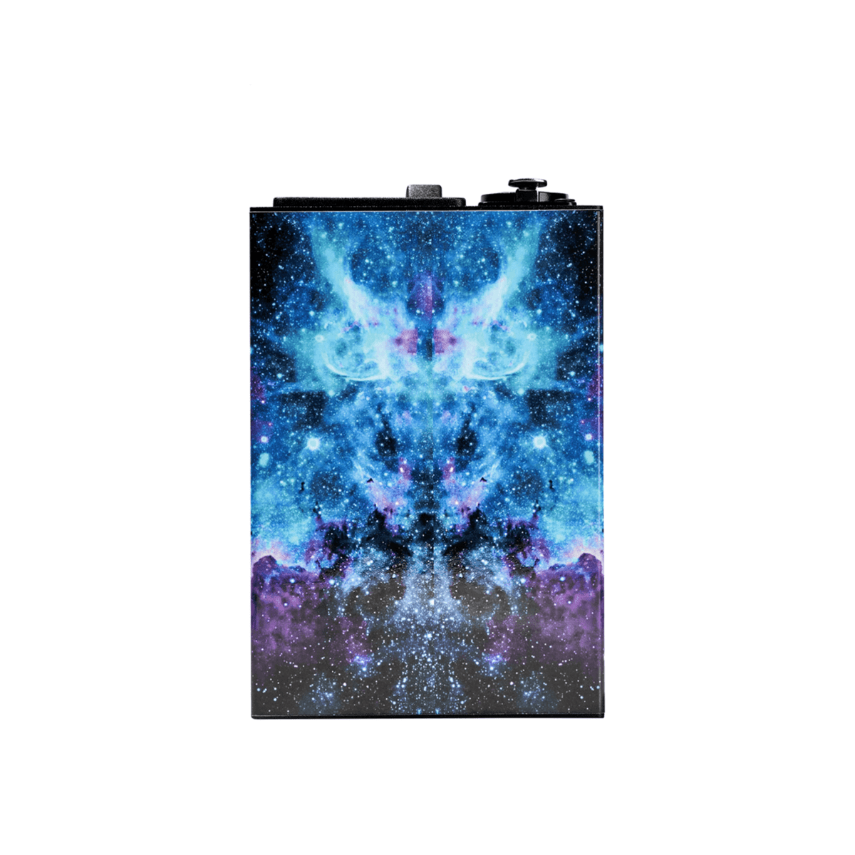 Front view of the LCD E-Nail Quartz E-Banger Kit displaying a swirling, colorful pattern resembling nebulae on a dark background.