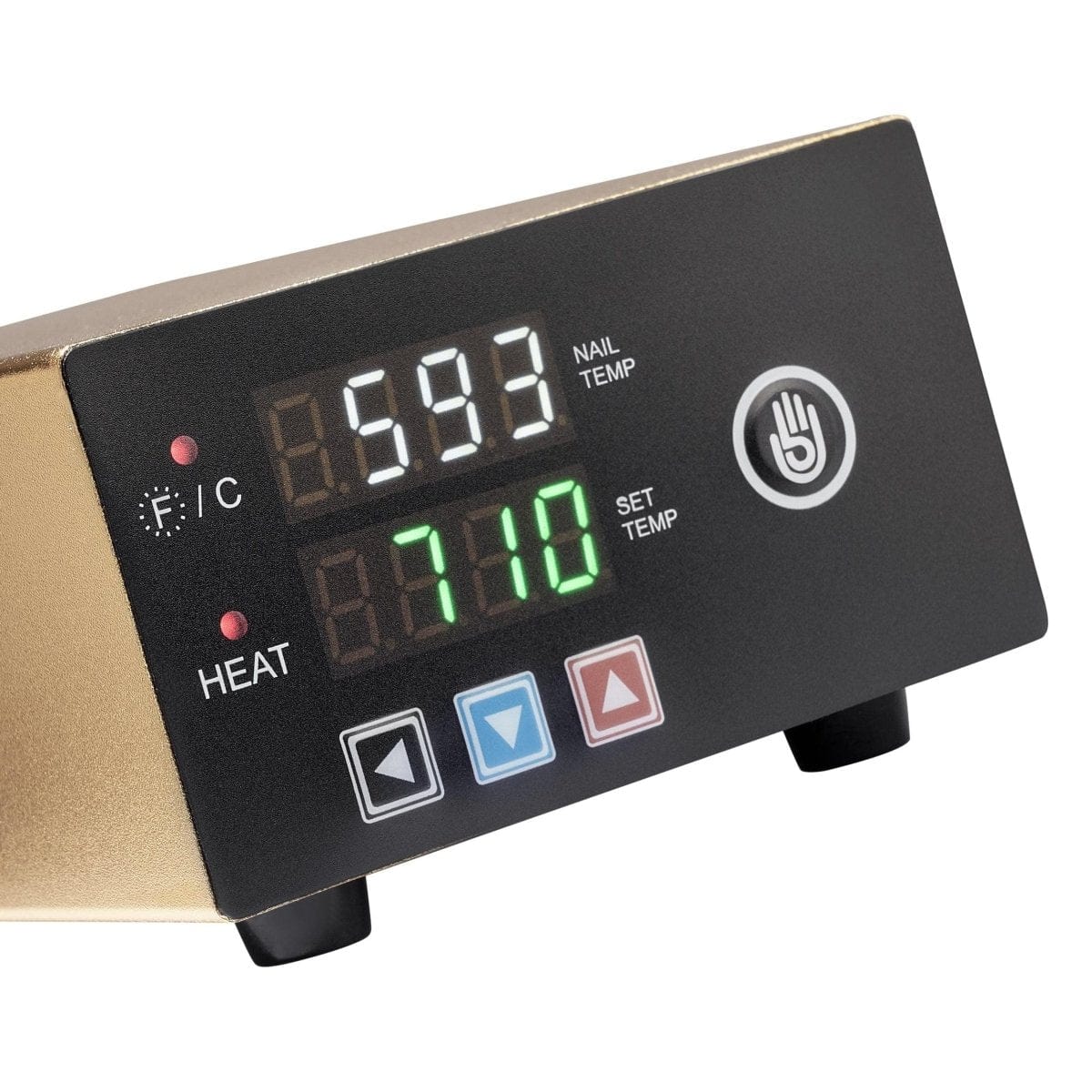 Front view of the Micro E-Nail with Heater Coil displaying a digital “0” on its control panel.