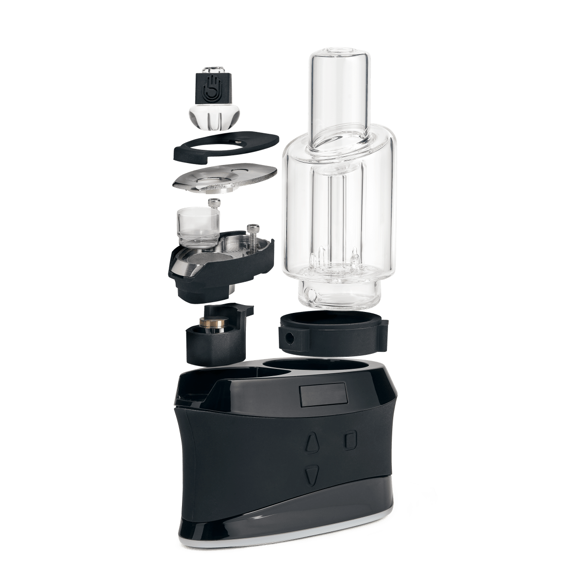 An exploded view of the DUO, showing its various components arranged against a white background.