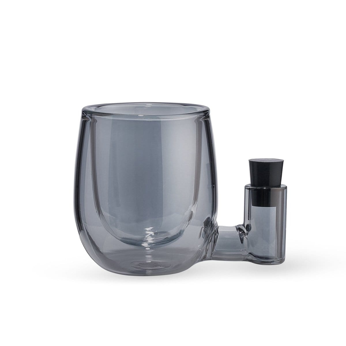 A studio shot of the ISO Station, showcasing its sleek, cylindrical form and dark tinted glass construction.