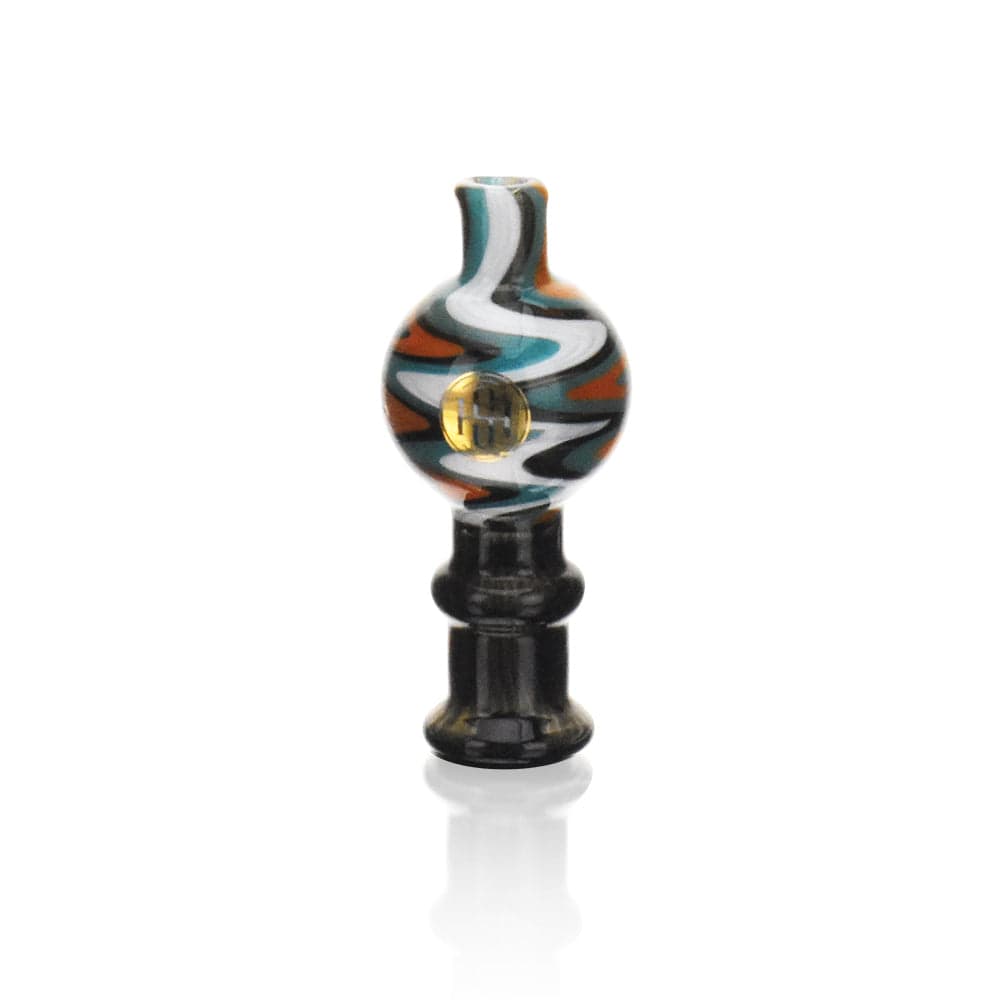 A studio shot of the High Society  Cosmic Premium Wig Wag Carb Cap (Miami V1) with a glossy finish reflecting the studio lights.