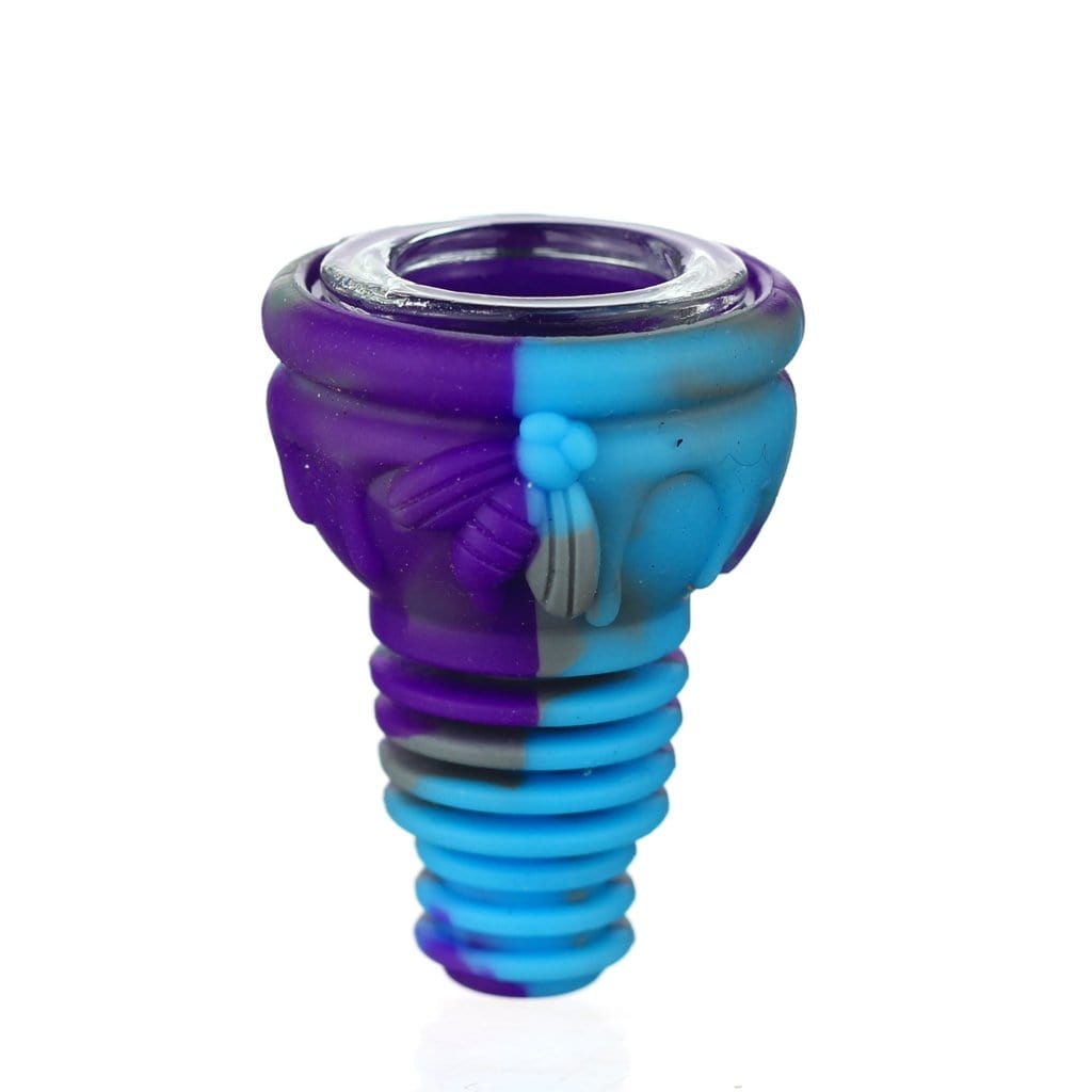 Close-up of The Unibowl Silicone Bowl, showcasing its rounded shape and textured surface against a plain white background.