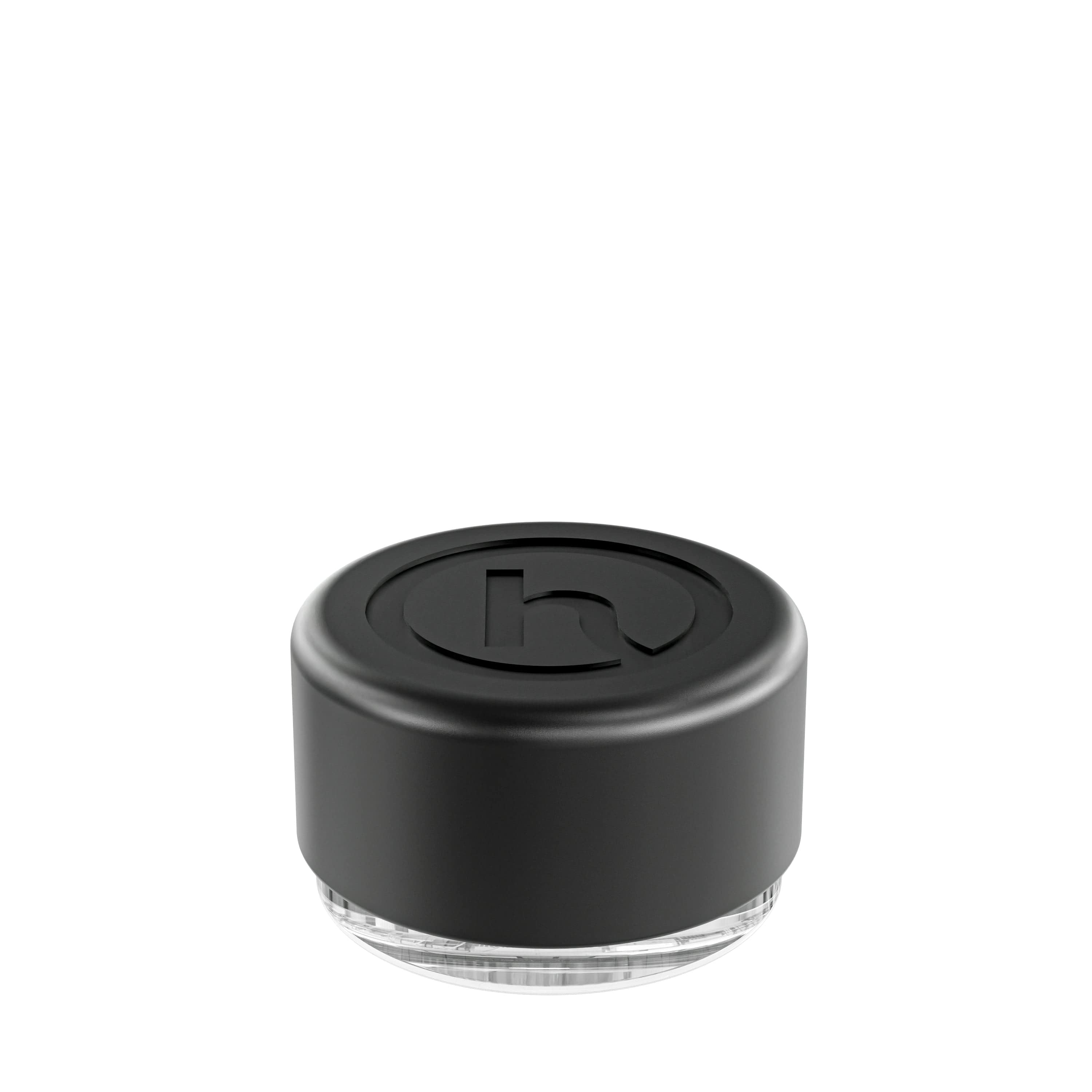 Front view of the Ashtray, a dark-colored, cylindrical object with a simple, clean design.