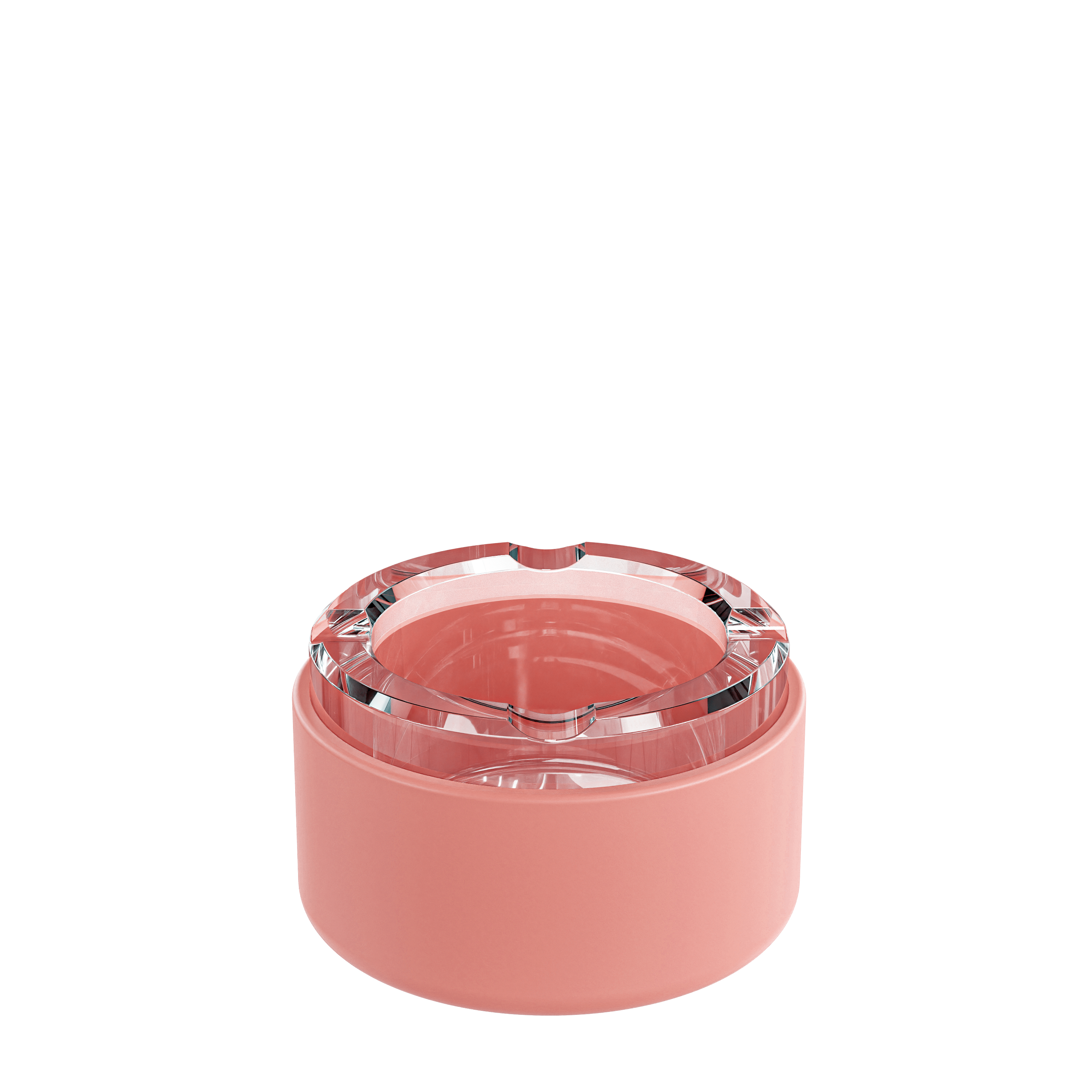 Ashtray shown in a top-down view, featuring a circular design with a smooth, glossy finish.
