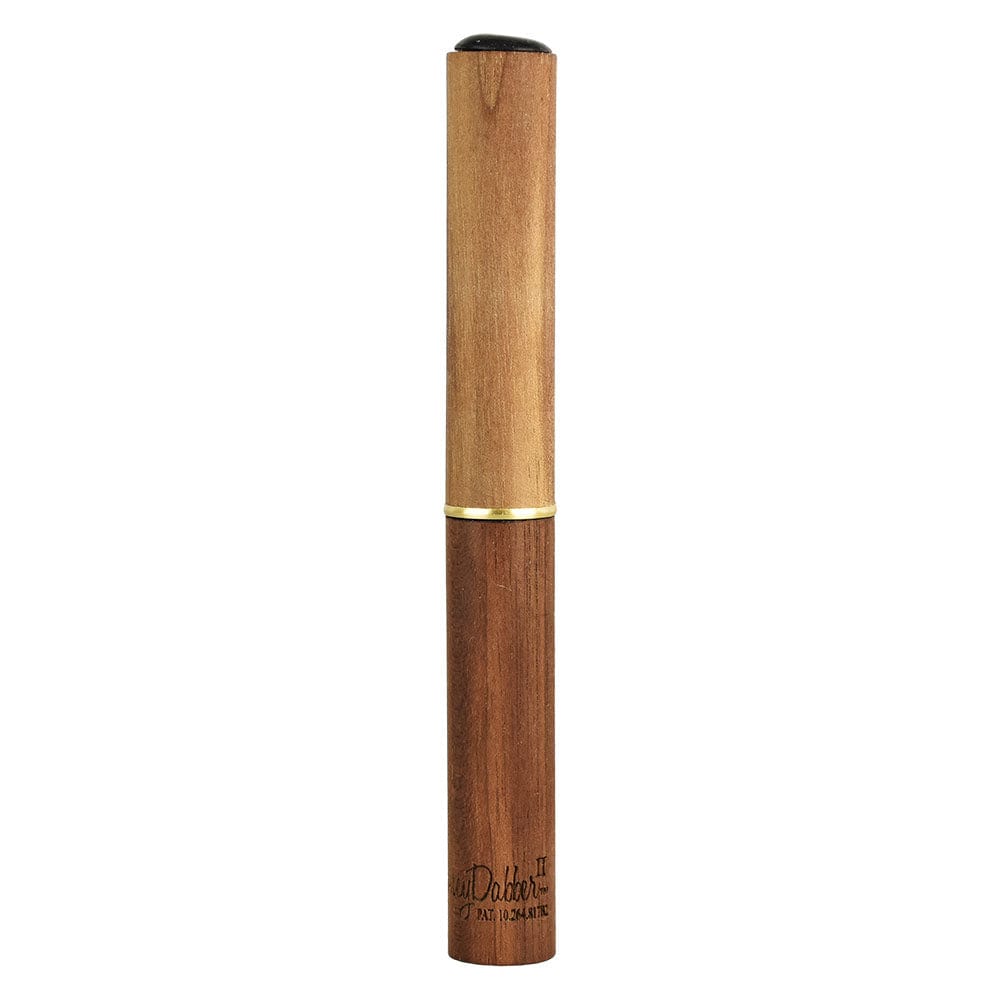 Front view of the Honey Labs HoneyDabber II Black Walnut Vapor Straw, showcasing its sleek, cylindrical form against a plain white background.