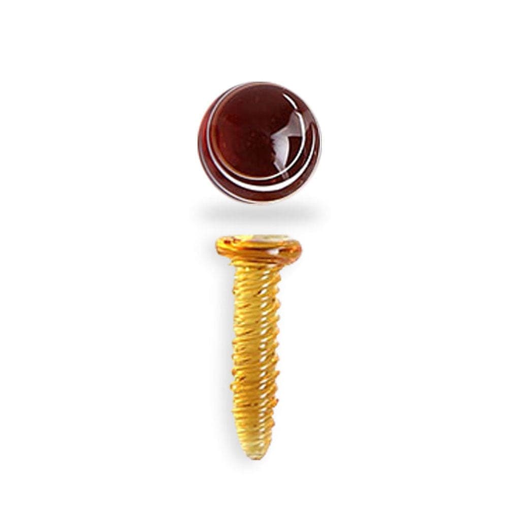 Close-up view of the Honeybee Herb Dab Screw Set, showcasing a single, metallic screw against a plain white backdrop.