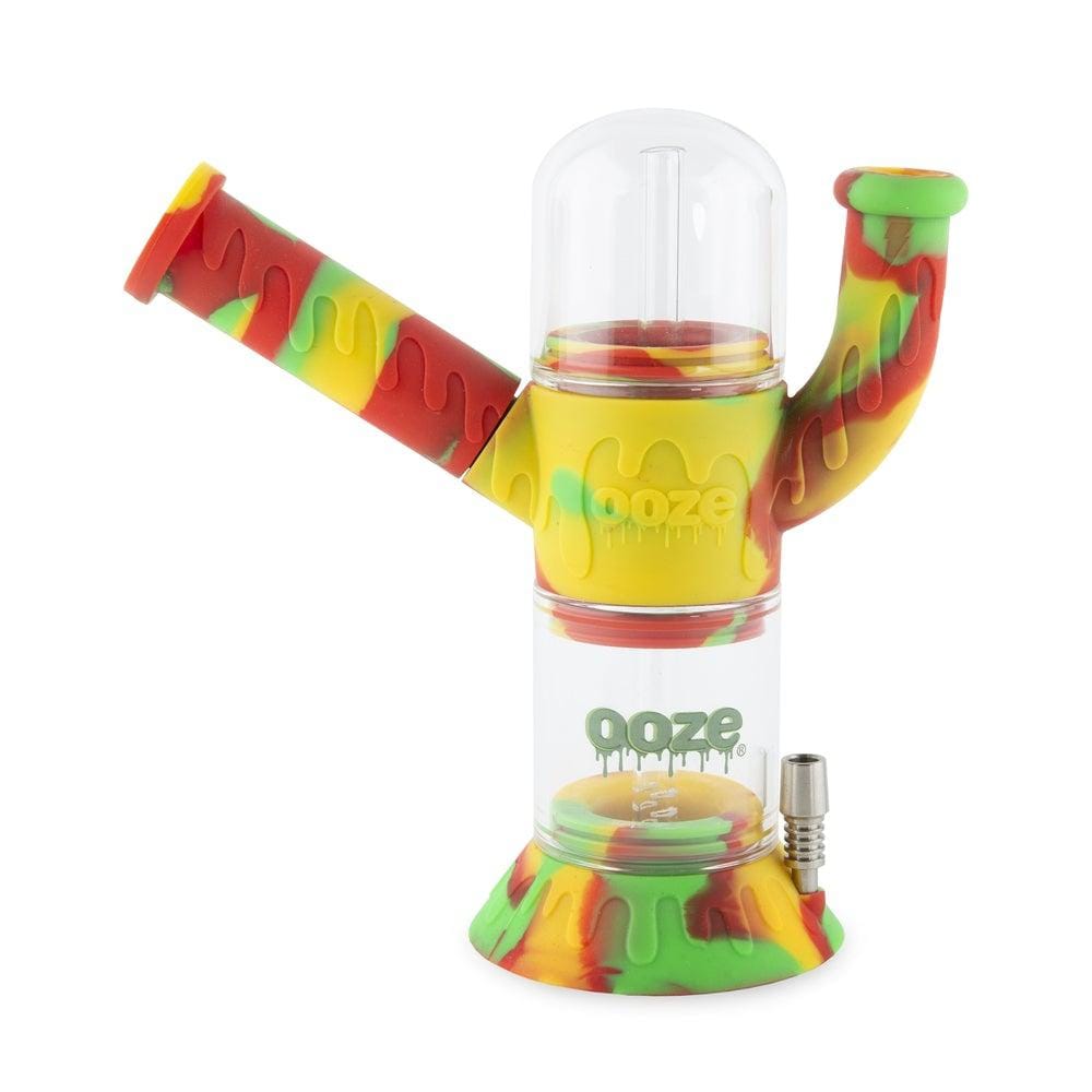 Ooze Silicone and Glass Rasta Ooze Cranium Silicone 4-in-1 Hybrid Water Pipe