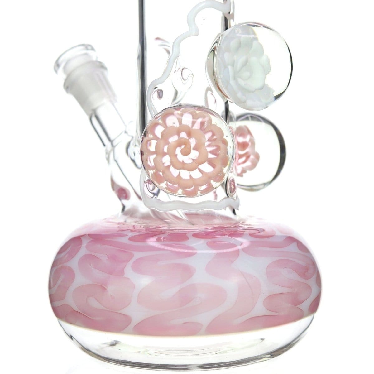 Lotus Glass Pink Implosion Flower Bubble Bong
