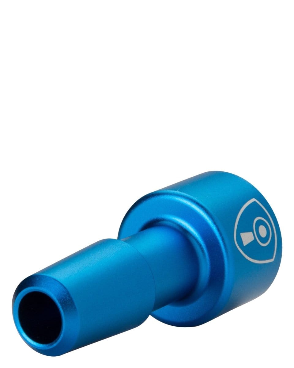 Close-up of the Indestructible Bong Bowl, showing a blue glass piece with a rounded shape and visible opening.