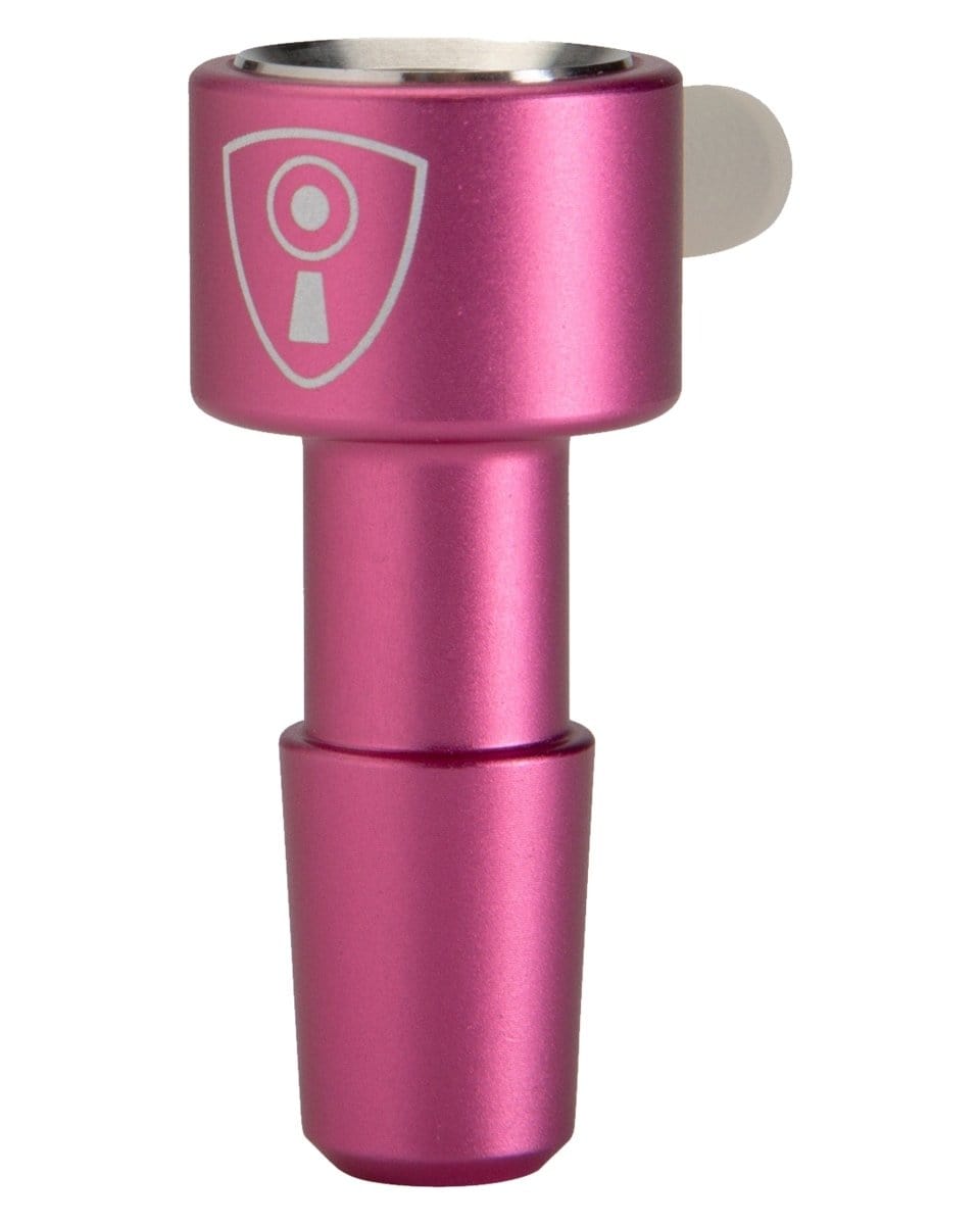 Front view of the Indestructible Bong Bowl, a dark-colored glass piece with a simple cylindrical shape.