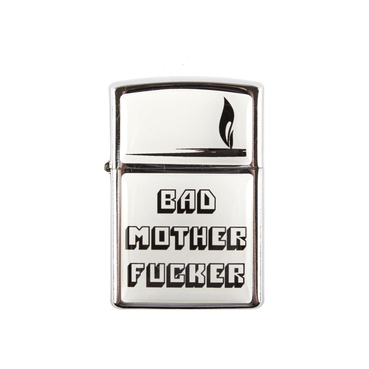 A close-up of the First Aid Smoking Kit, showing a silver lighter with a visible flame.