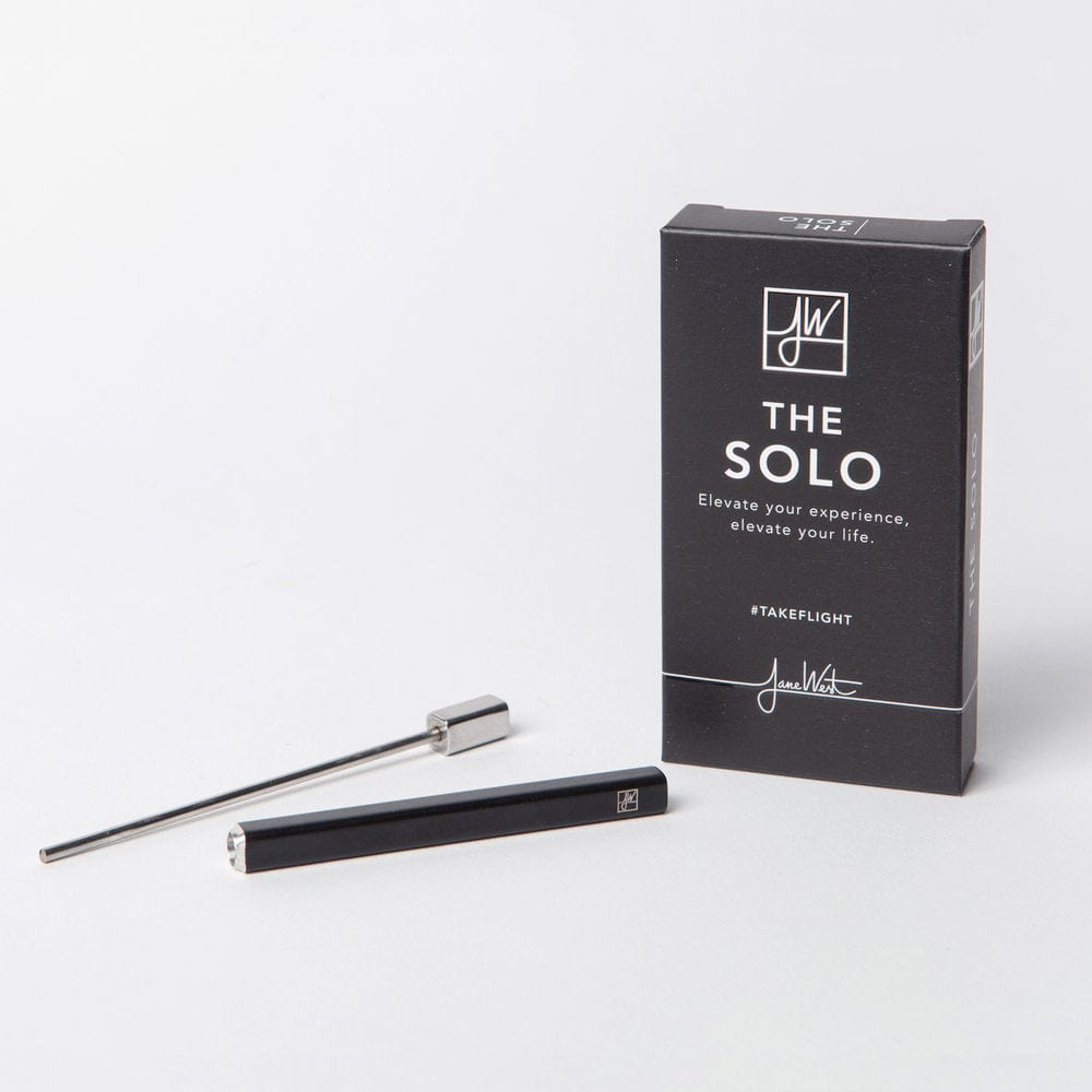Front view of The Solo, a sleek, clear glass piece presented against a plain white background.
