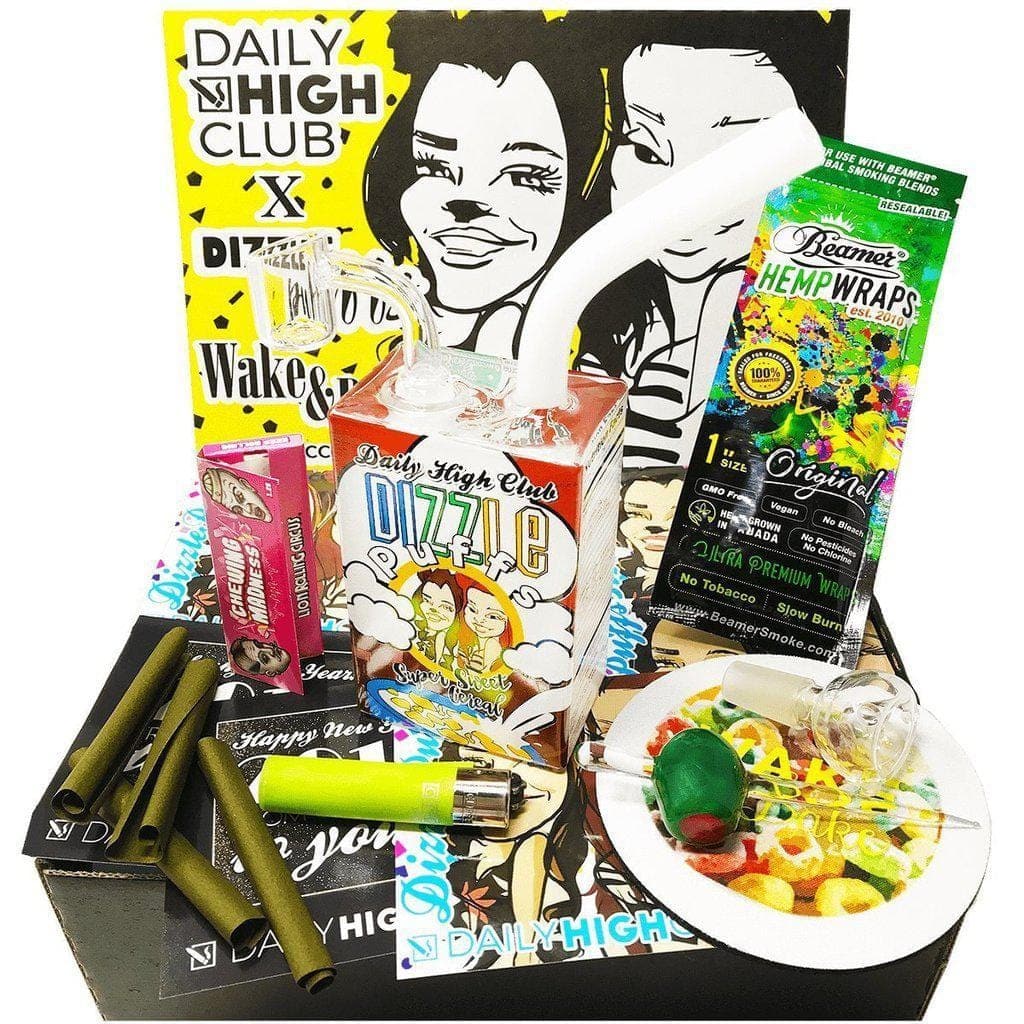 Subscription Box Box "Dizzle Puffs Wake and Bake" Smoking Box