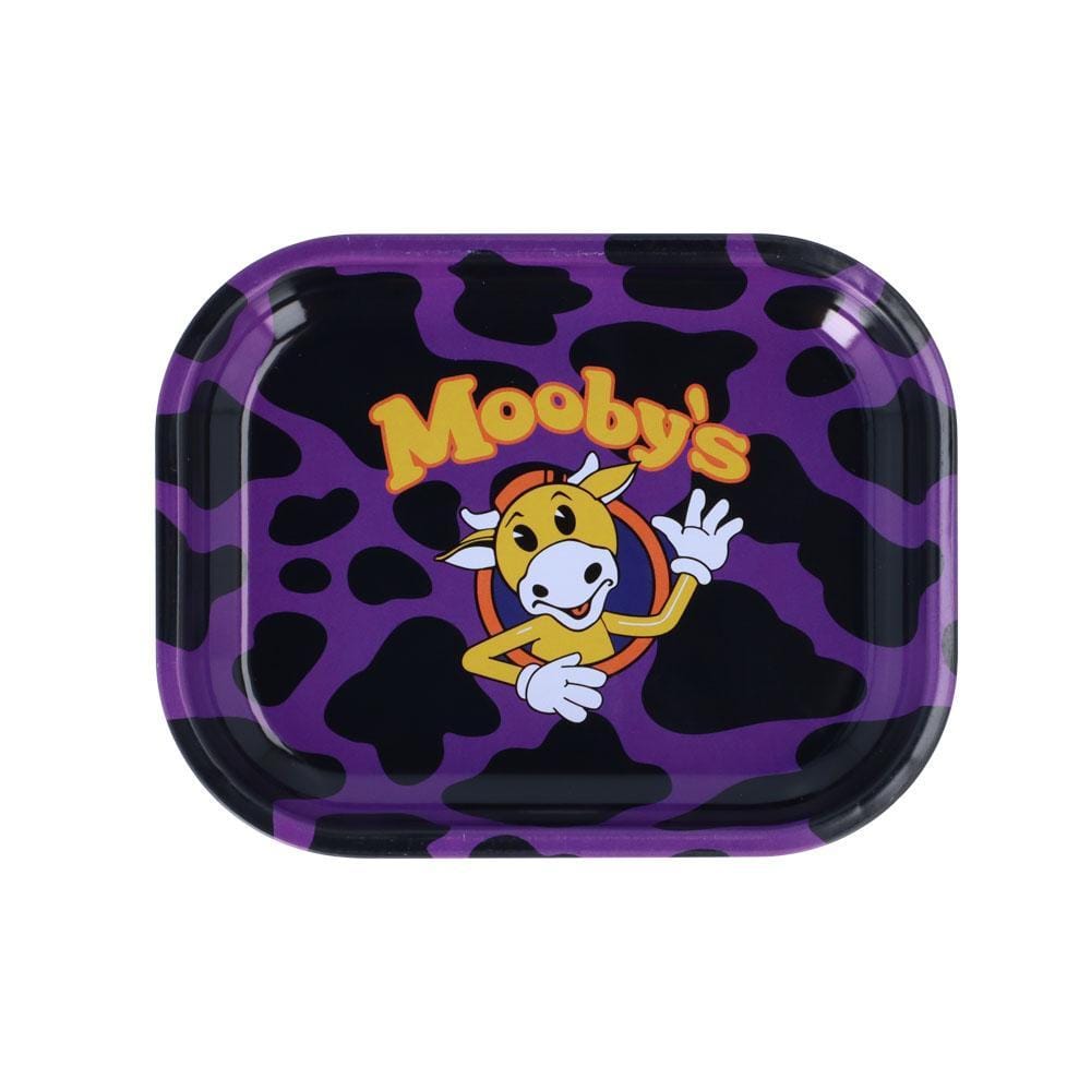 Top-down view of the Mooby's Rolling Tray, featuring a purple background with a unique pattern.