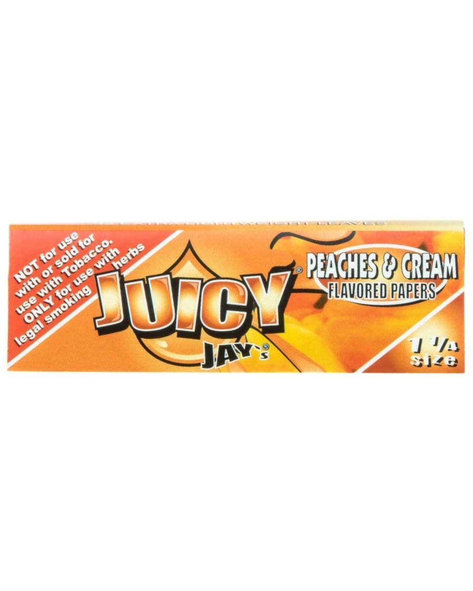 Juicy Jay's Rolling Papers Peaches & Cream Classic 1-1/4" Flavored Rolling Papers - Box of 24