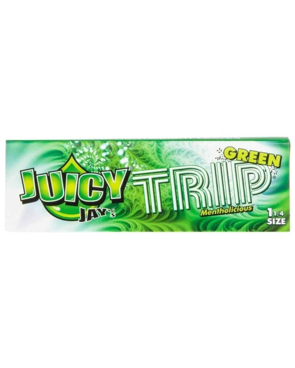 Juicy Jay's Rolling Papers Green Trip Classic 1-1/4" Flavored Rolling Papers - Box of 24