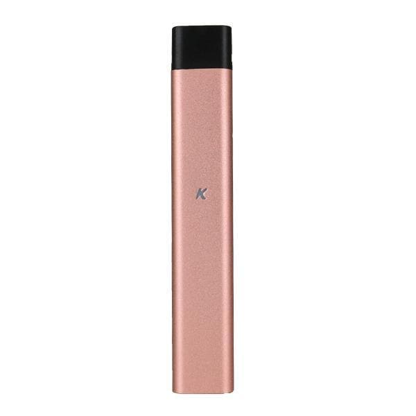 A straight-on view of the KandyPens RUBI Vaporizer, showcasing its sleek, metallic finish against a plain white background.