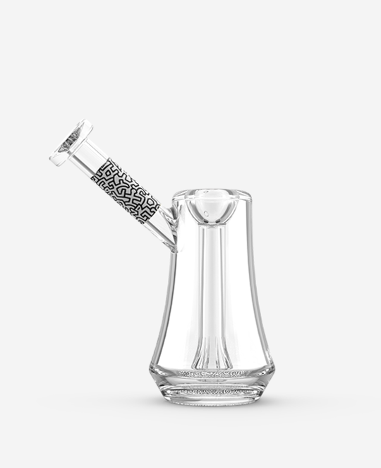K. Haring Glass Collection Hand Pipe Black and White K.Haring Bubbler