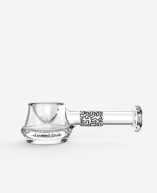 K. Haring Glass Collection Hand Pipe blkwht K.Haring Spoon Pipe