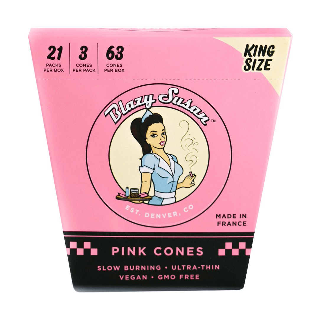 Blazy Susan Rolling Papers King Size (3) Blazy Susan Pink Paper Cones