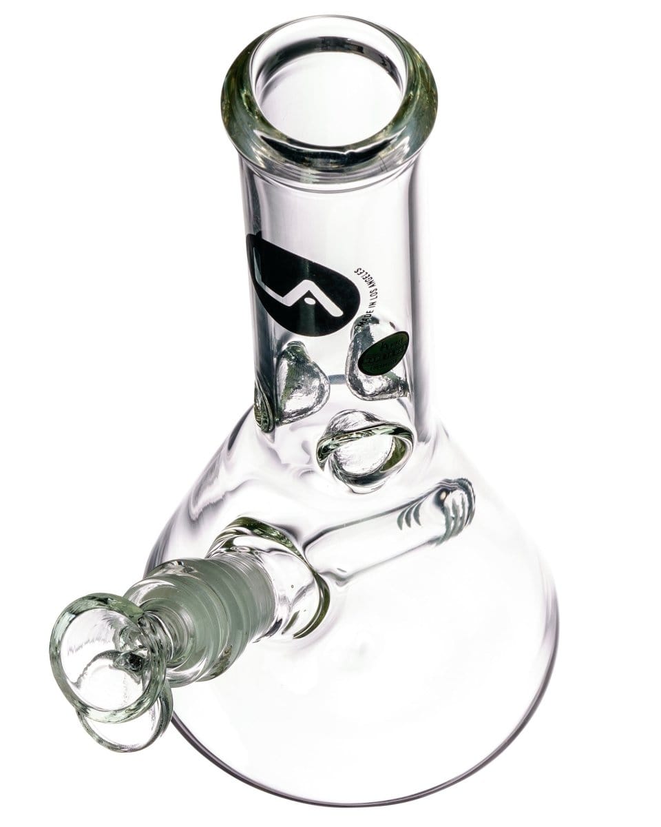 Front view of the 8" Thick Glass Beaker Waterpipe, showcasing its clear glass construction and simple beaker shape.