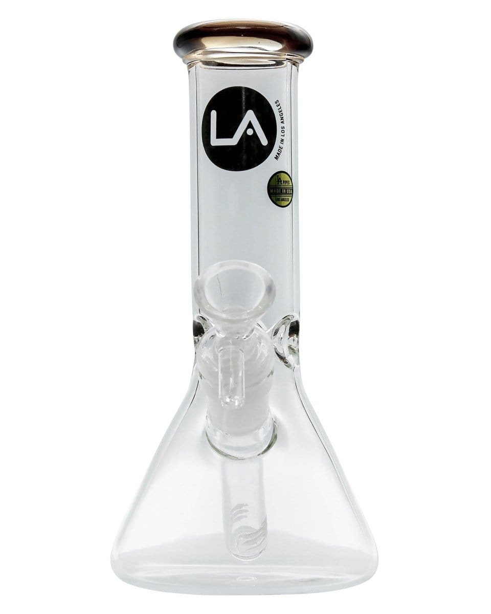 LA Pipes Bong Amber Resin Color Accented Mini Beaker Bong