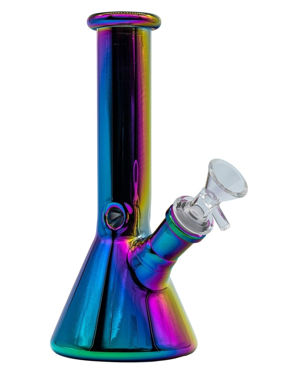 LA Pipes Bong Rainbow Iridescent Mini Beaker