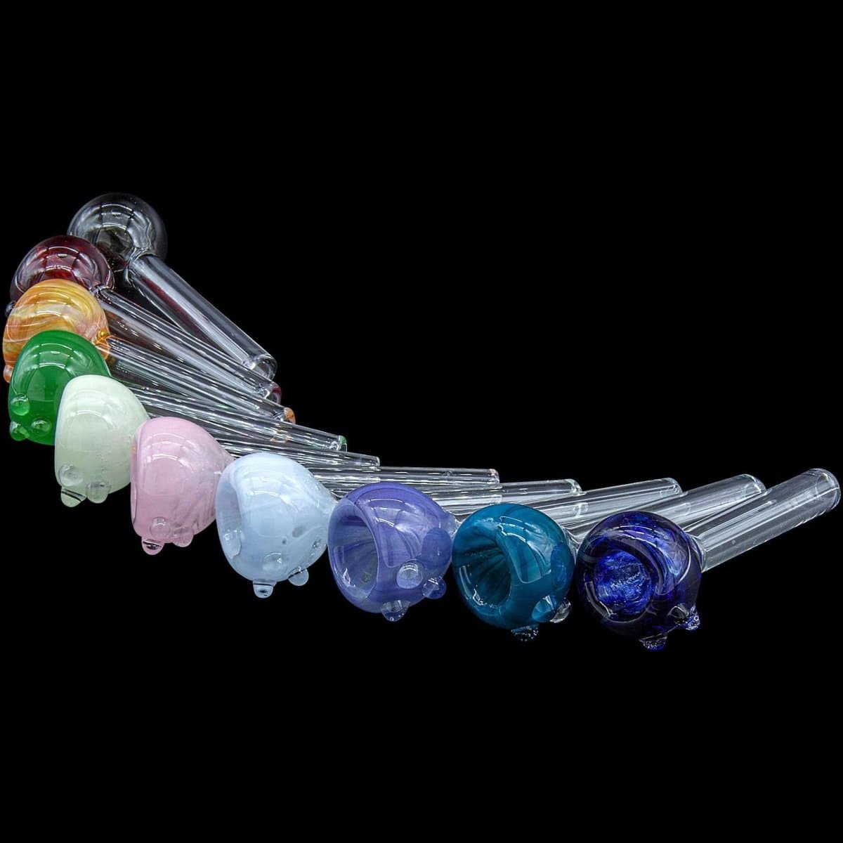 LA Pipes Smoking Accessory Cobalt Blue Candy Colored 9mm Pull-Stem Slide