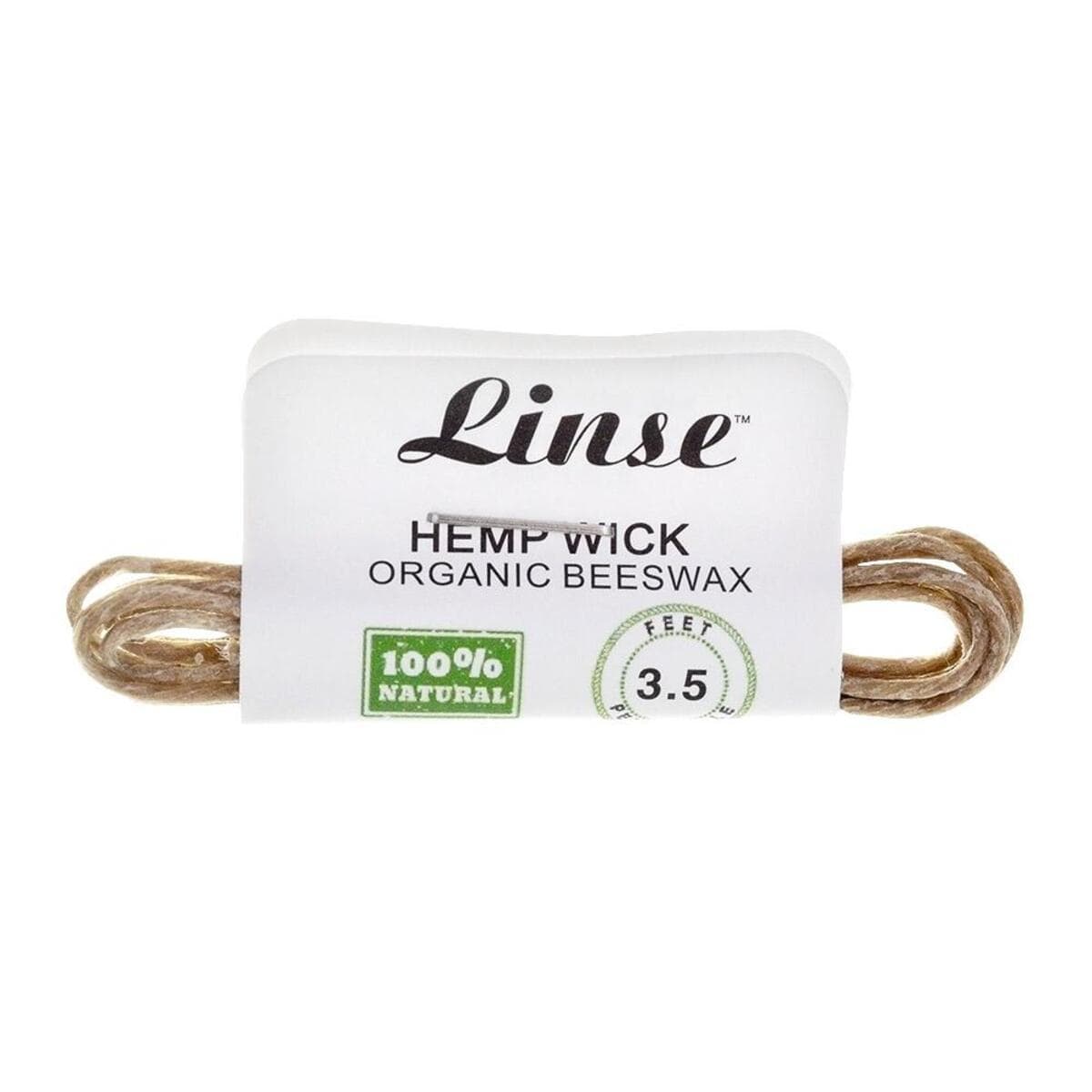 Close-up of the Linse 3.5 Feet Hemp Wick coiled against a dark background, showcasing its natural fiber texture.