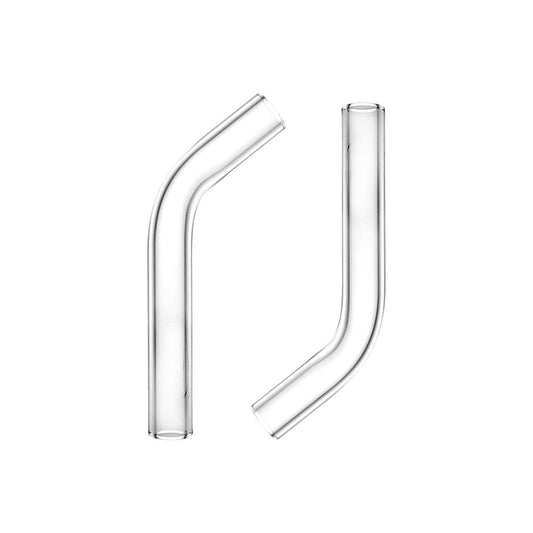 Two clear glass Lookah Dragon Egg Replacement Glass Mouthpieces are displayed side-by-side against a white background.